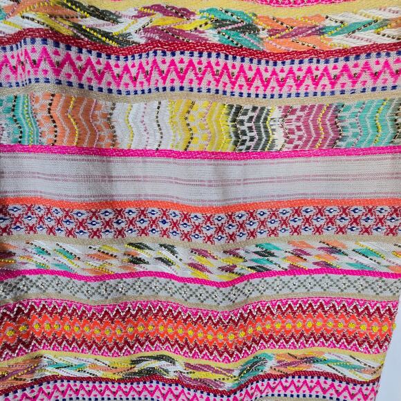 Lulus Tropical Dream Cream Multi Embroidered Beaded Tie Strap Midi Dress M NEW - Picture 11 of 13